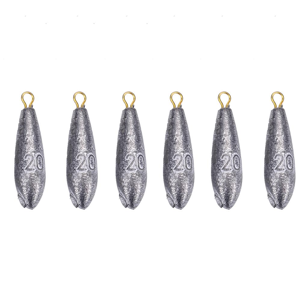 6Pcs New Fishing Weights Sinkers Shape Casting Fishing Tackle (10g)