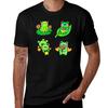 Cute Watercolor Frog 4pack Tshirt Large Size Casual Tee Shirt