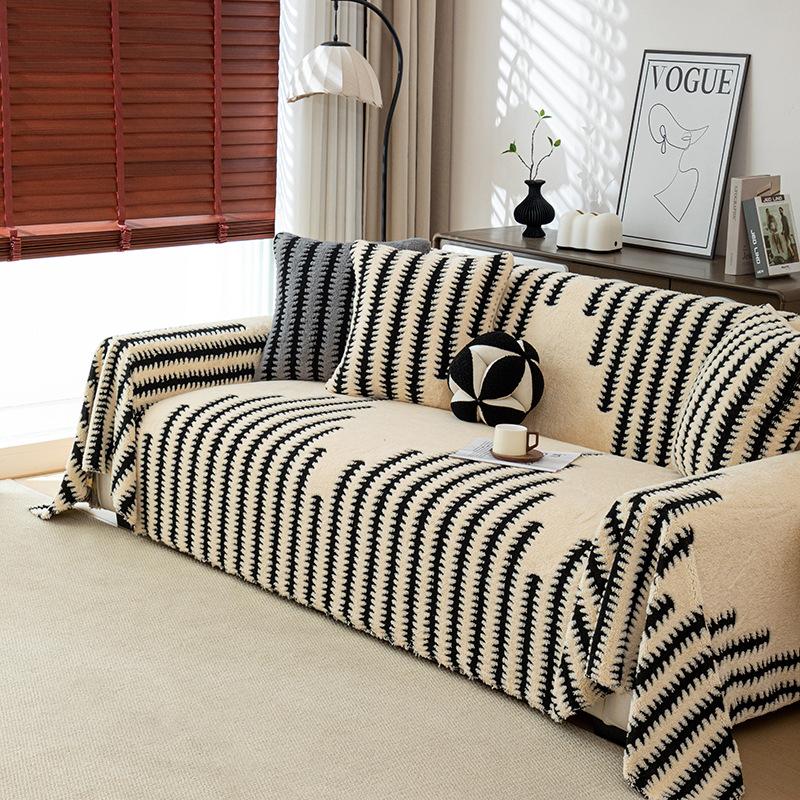 New light luxury high-end plush sofa towel cover cloth sofa cushion non-slip and anti-cat scratch universal full cover cover wholesale 130*200cm