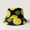 Lemon Fruit Pattern Bucket Hats for Women Men Summer Outdoor Sunscreen Reversible Fisherman Hats Female Panama Hip Hop Sun Hat