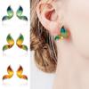 Girls Colorful Butterfly Earrings Fashion Inlaid Diamonds Stud Earrings For Women Gifts