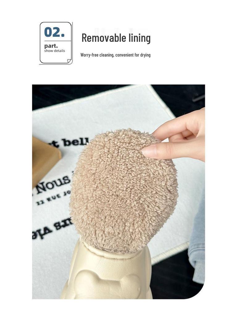 Women's Waterproof Bag and Fleece-Lined Cotton Slippers: Winter 2025 Warm, Thick, Outdoor Shoes
