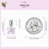 S925 Sterling Silver Exquisite Butterfly Tassel Beaded Pendant for DIY Jewelry