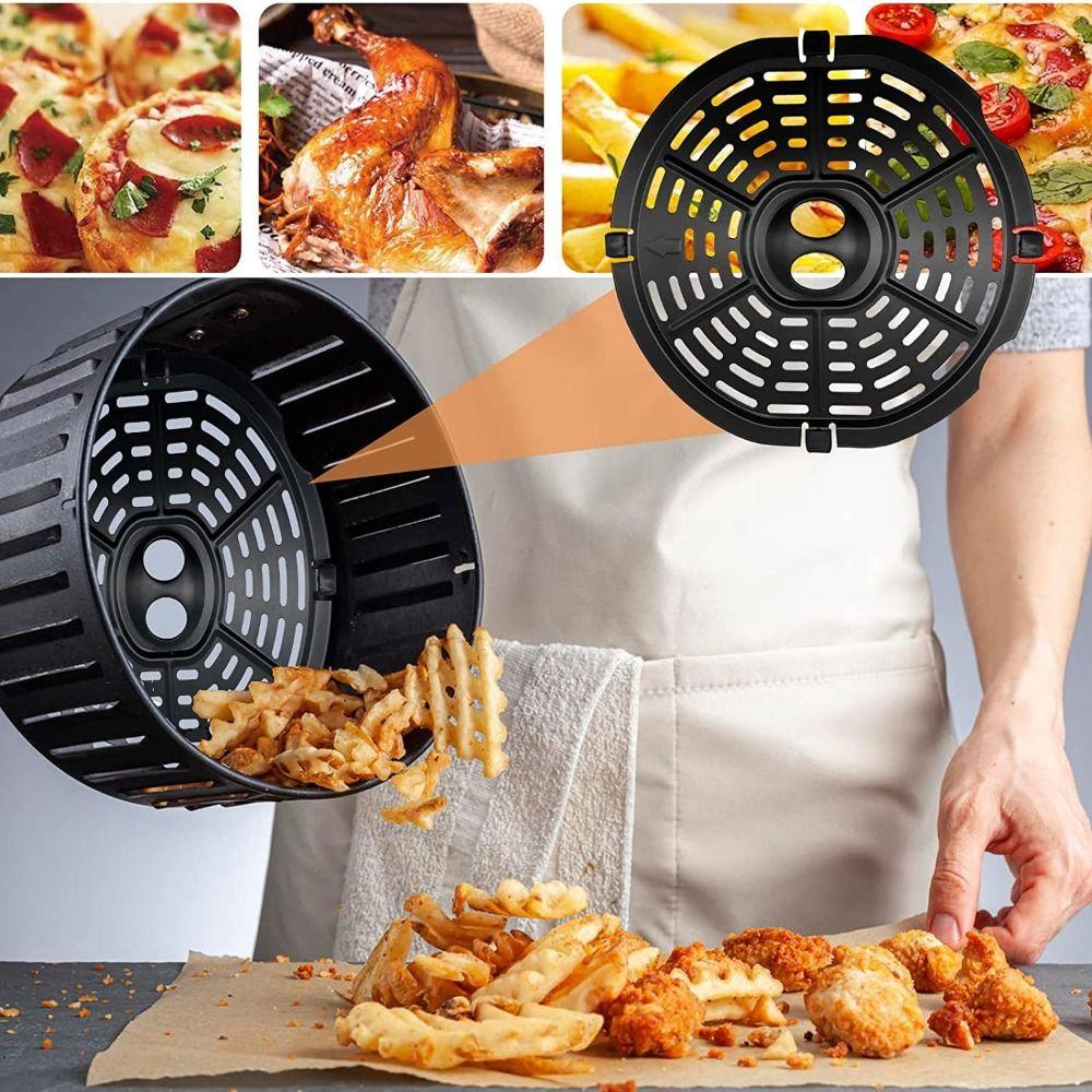 

Round Air Fryer Grill Pan Non-Stick Crisper Basket Rack Parts Air Fryer Mat Kitchen B-16x16cm(6.30x6.30in)
