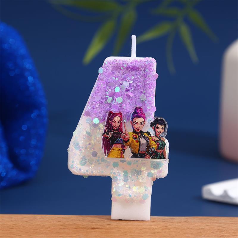 Nová Kpop Anime Démoni Lovci Téma 3D Digitální Svíčka Ozdoba na Narozeninový Dort Číslo 0-9 Svíčka Dětská Párty Doplněk Pomůcka Dárek