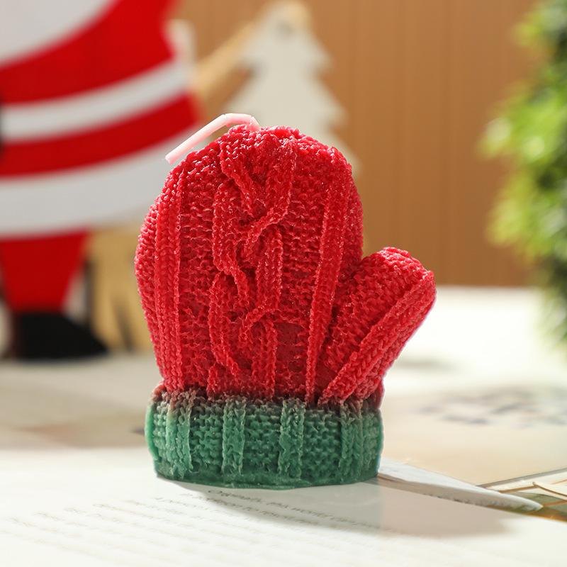 

Christmas Decorations, Mini Woolen Glove-shaped Scented Candles, Souvenir Gifts, Scented Candles, Table Ornaments красный