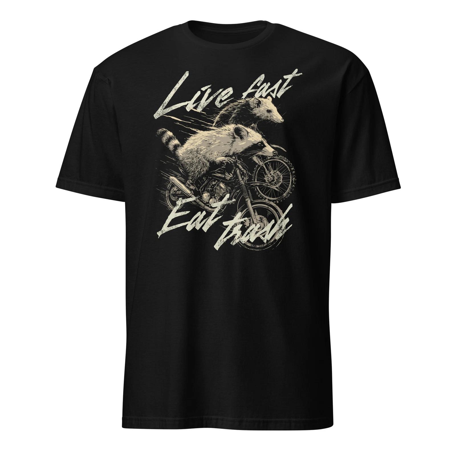 Raccoon Shirt Live Fast Eat Trash Shirt Funny Raccoon Possum T-Shirt Size S-3XL M