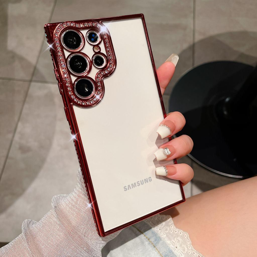 Husă de telefon mobil Samsung S23 Ultra cu strasuri și sclipici S24 Plating A12 All Inclusive A05s Husă protectoare pentru femei A15