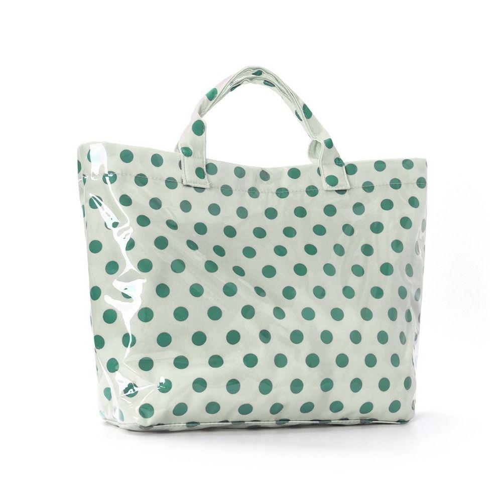 Multifunctional Polka Dot Tote Bag Waterproof Beach Bag Fashion PVC Handbag Swimming