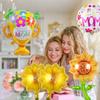 5pcs Mother's Day Decoration Balloon Set Sunflower Flower Basket Trophy Balloons Home Decor