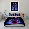 Neon Drum Set Art Decor Soft Comfortable Duvet Cover Bedding Set Included 1*Duvet Cover & 2*Pillowcases, Gift