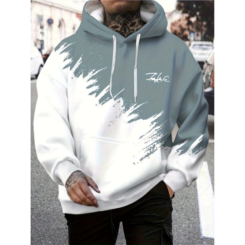 

Чоловічий повсякденний модний одяг Толстовка з капюшоном та кишенею-кенгуру Повсякденне худі з довгим рукавом для вулиці S