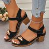 Thick-heeled Sandals Women Wear The New 2025 Summer Thick-heeled Plus-size High-heeled Sandals for Women