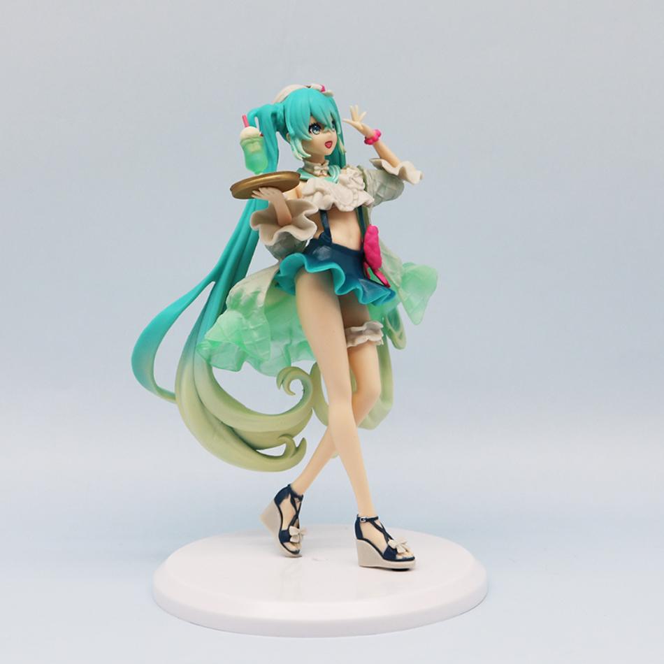 18CM Anime Hatsune Miku Figur Søte Godterier Melon Soda Float Stående Figur Søt Leketøy Gave Samling Action Figur PVC Dukker