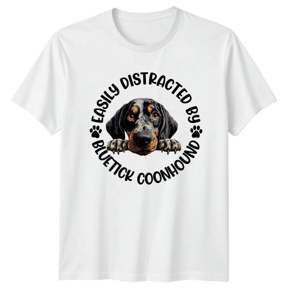 Easily Distracted By Bluetick Coonhound Unisexs TShirt Unisexs Tee Graphic Top S