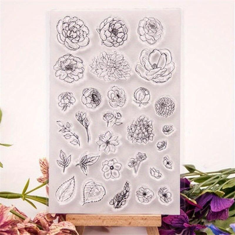 1pc DIY Flowers Floral Transparent Rubber Clear Stamp Scrapbook Photo Album DIY Card Making Clear Stamps