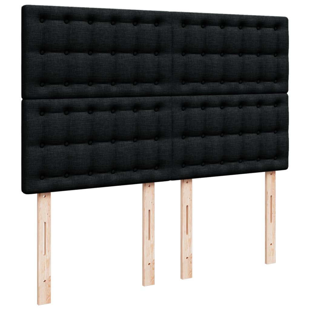 Vidaxl Continental Bed With Mattress, Black, Fabric 160X200 Cm