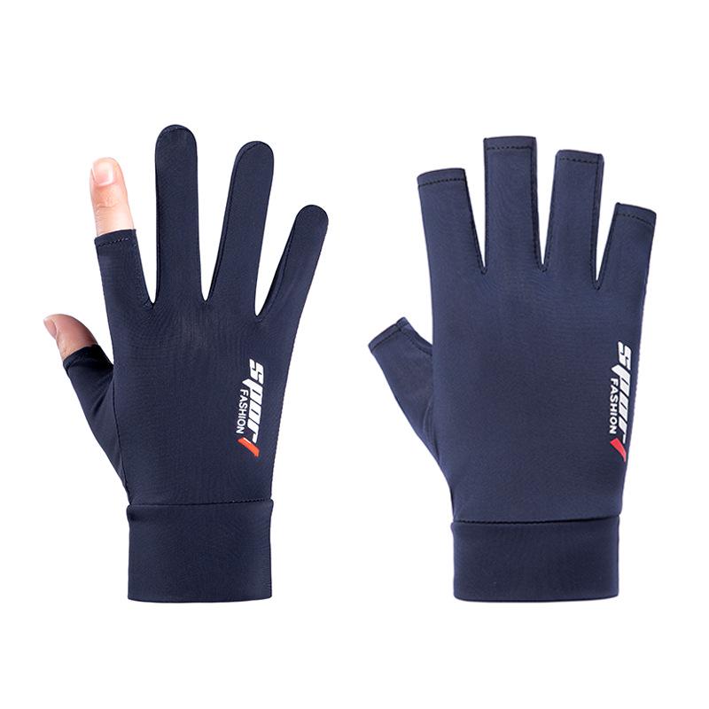 Ice Silk Fingerless Sun Protection Gloves for Men & Women: Ideal for Summer Cycling, Fishing, and Driving