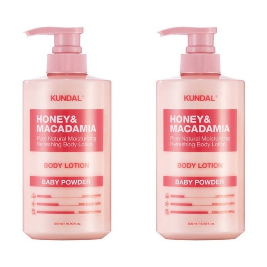 Kundal Honey & Macadamia Body Lotion Baby Powder 500ml*1Pc/2Pcs