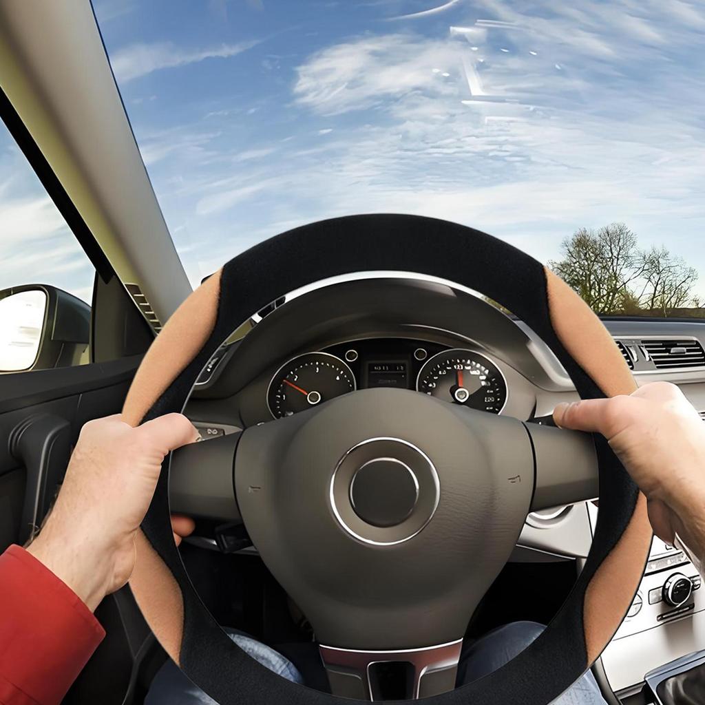 Чохол на кермо м'який протиковзкий термозимовий захисний чохол на кермо автомобіля для захисту, обслуговування, догляду, комфорту водіння