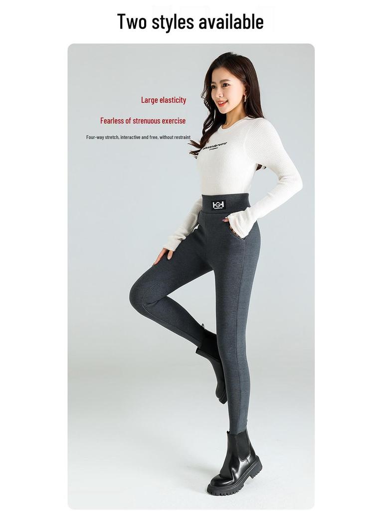 Tjocka Leggings med Fleecefoder för Kvinnor: Hög midja, Lammull, Perfekt för höst och vinter
