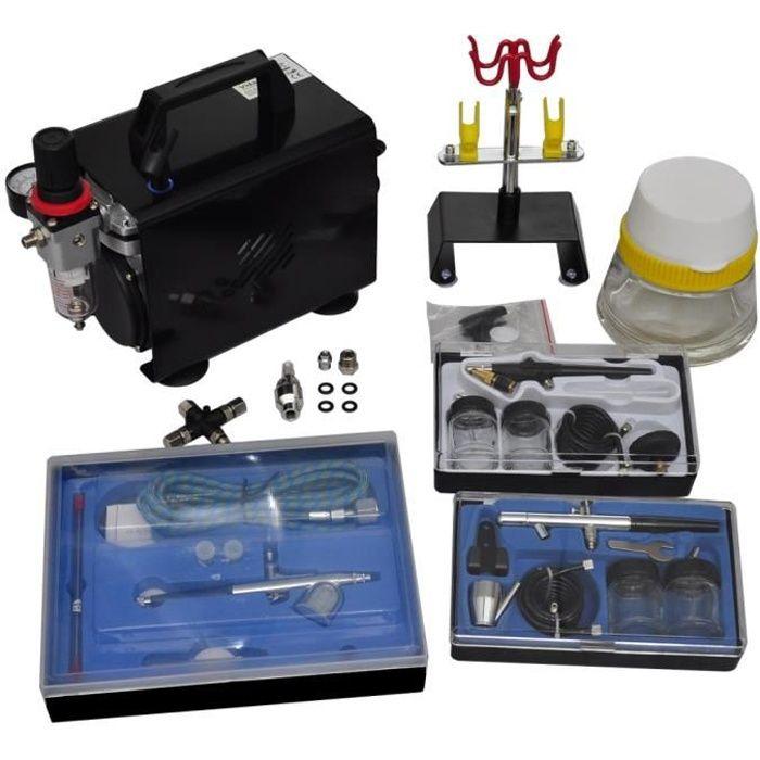 VidaXL Kit de compresseur d'aérographe avec 3 pistolets