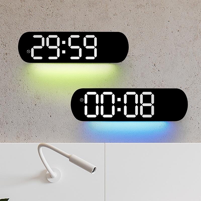 Creative New Product Wall Clock Multi-function Clock Living Room Watch Large Screen LED Digital Alarm Clock 6651