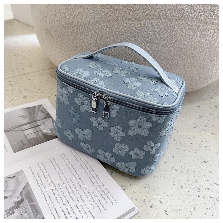 

2023 Женская тканевая косметичка большой вместимости - Портативная для мытья и хранения синий