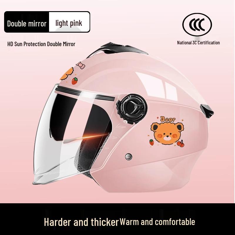 All-Season Universal Electric Scooter Helmet with HD Double Visor for Winter