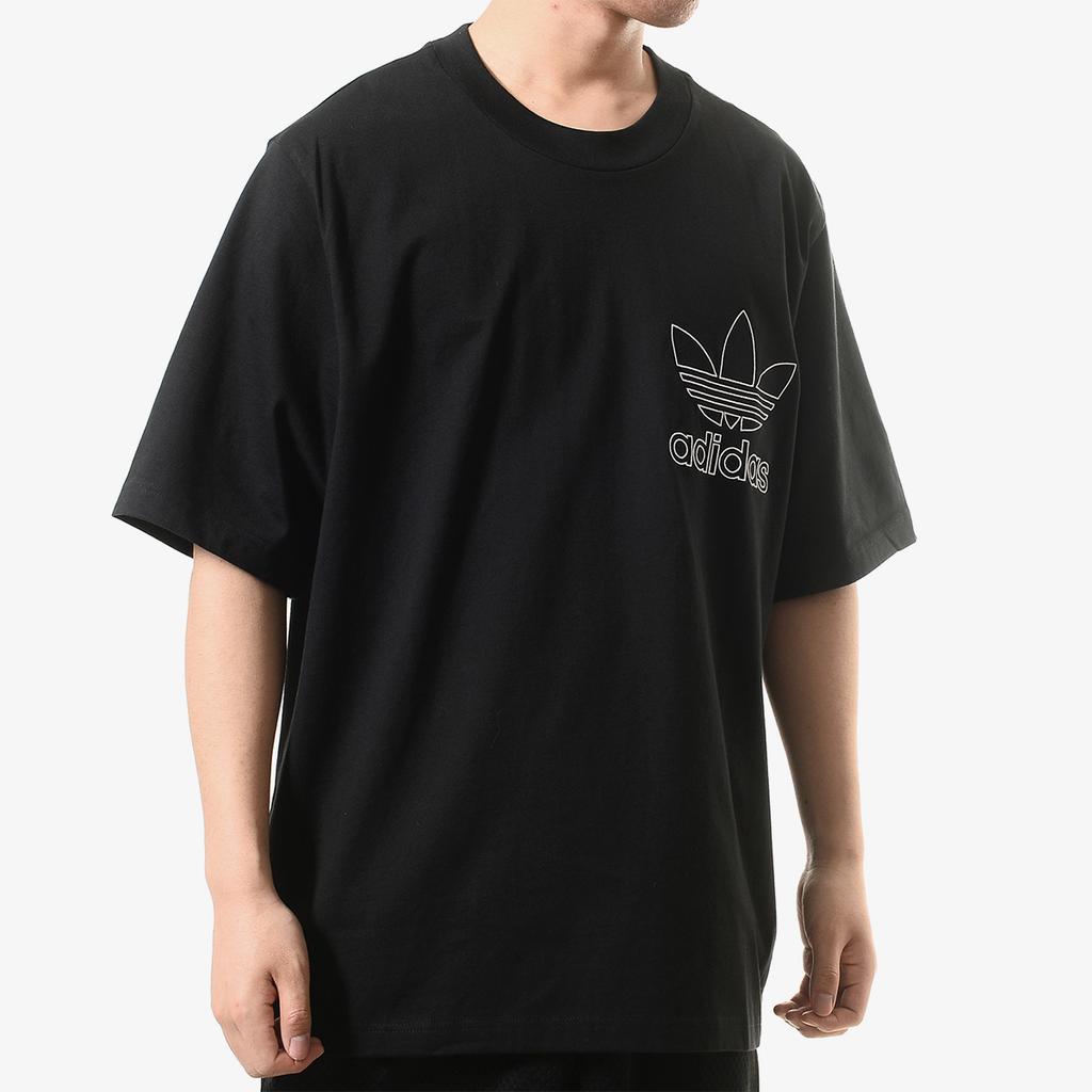 Adidas Originals Trefoil Crew Neck T-Shirt Men Tops Black DV1563