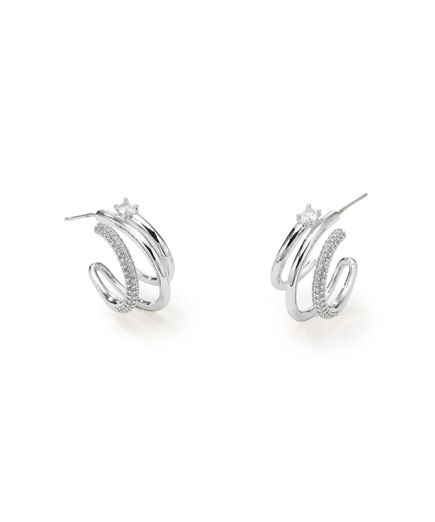 Findelise 925 Mini Cubic Croissant Earrings