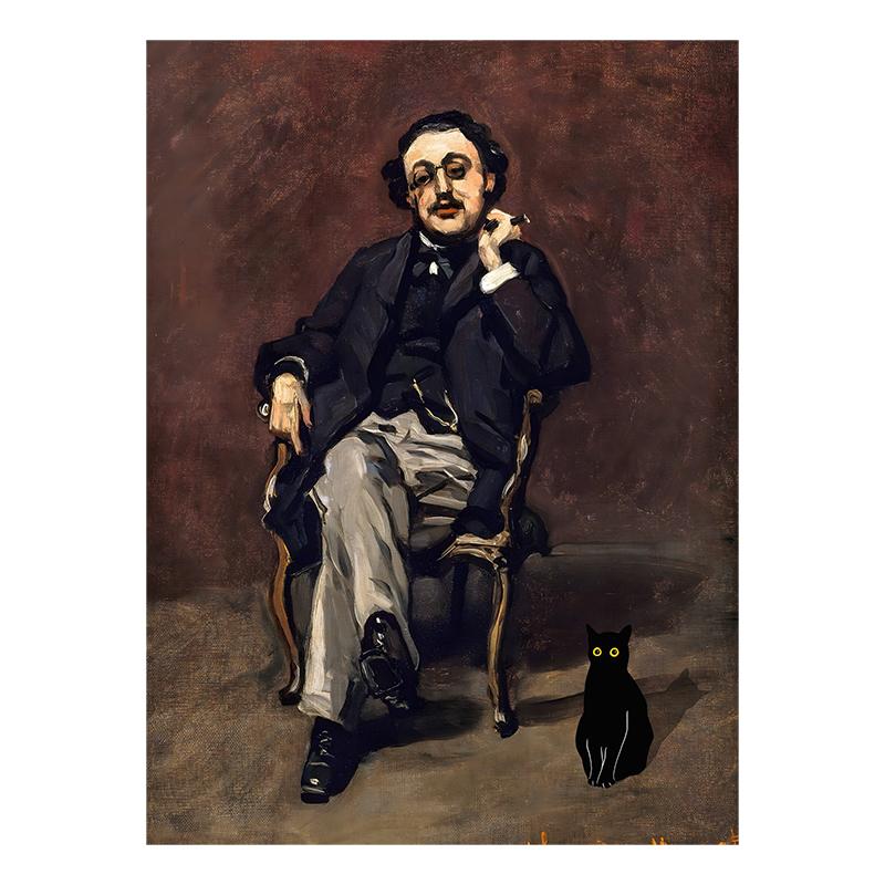 Van Gogh Black Cat Sunflowers Funny Art Matisse Monet Canvas Painting Posters And Prints Wall Pictures For Living Room Decor