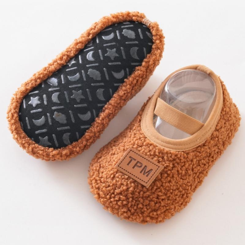 Autumn Winter Children Slippers Toddler Plush Floor Socks Boy Girl Soft Sole Anti-slip Walking Shoes Indoor Home Kids Shoes