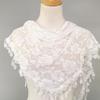 Elegant Lace Triangle Scarf with Rose Flower & Tassel – Korean Style Headscarf Shawl for Women