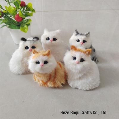 Mini Meowing Cat Figurine - Handcrafted Animal Ornament for Gift Shops and Scenic Spots