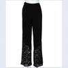 Women Casual Plus Size Lace Loose Wide Leg Leggings Sports Pants