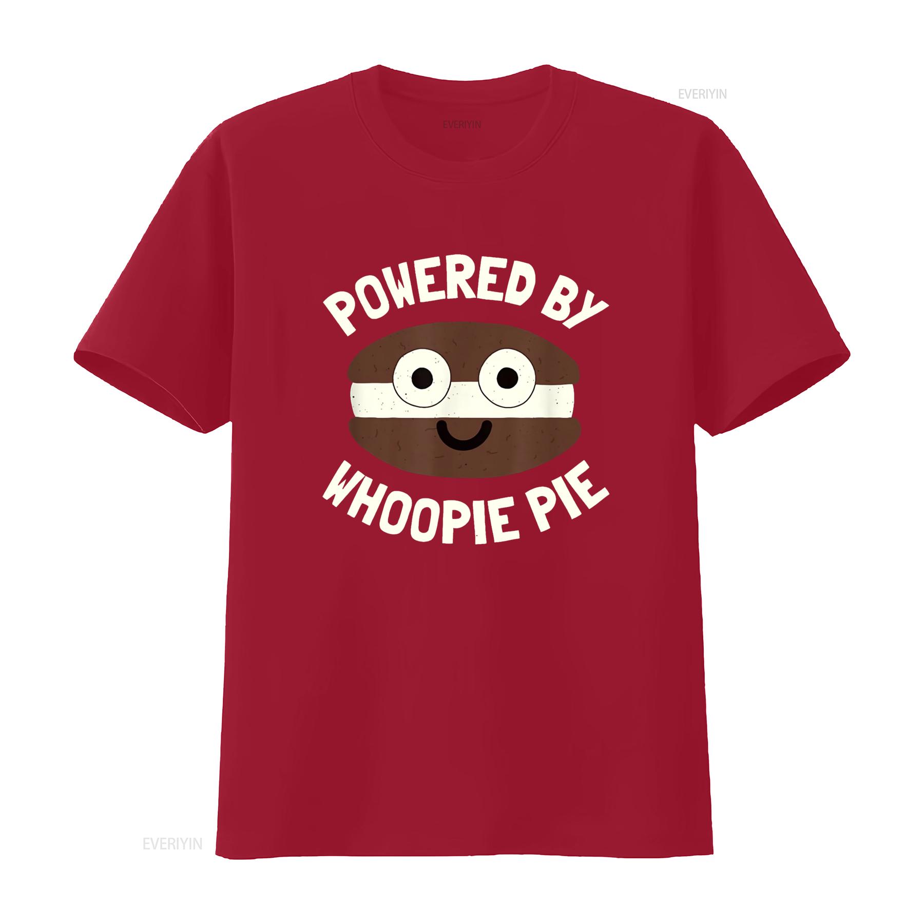 Powered By Whoopie Pie T Shirt vintage Washed Stretched Top For Everyday Wear graphic streetwear Breathable homme Unisex S