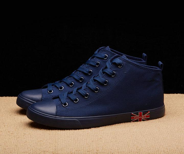 Мужская парусиновая обувь в английском стиле с высоким берцем — фото 6