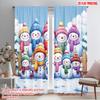 2pcs,2D Plane Printing Curtain Popular Snowman Family Winter Polyester Fabric (without Rod) Decorations Outdoor Use for Various