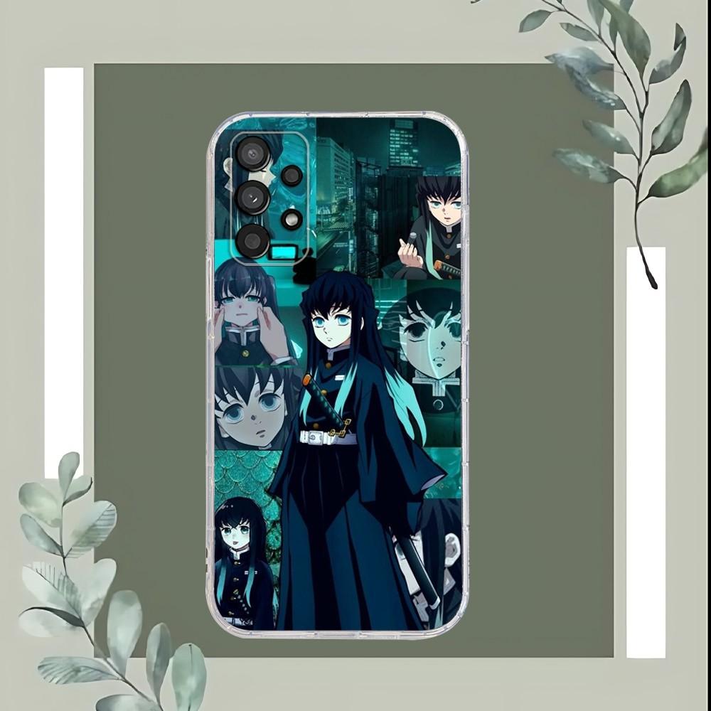 M-Muichiro Tokito Demon Slaye Phone Case For Samsung Galaxy A52 A12 A51 S21 Edge S22ULTRA S23 S20LITE Plus Transparent Cover