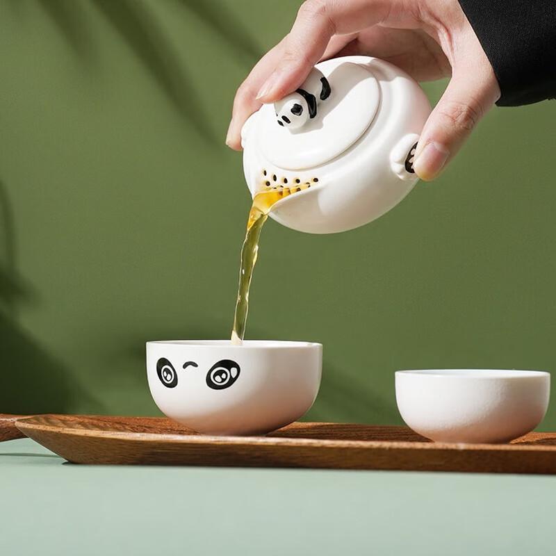 Panda Portable Ceramic Travel Tea Set
