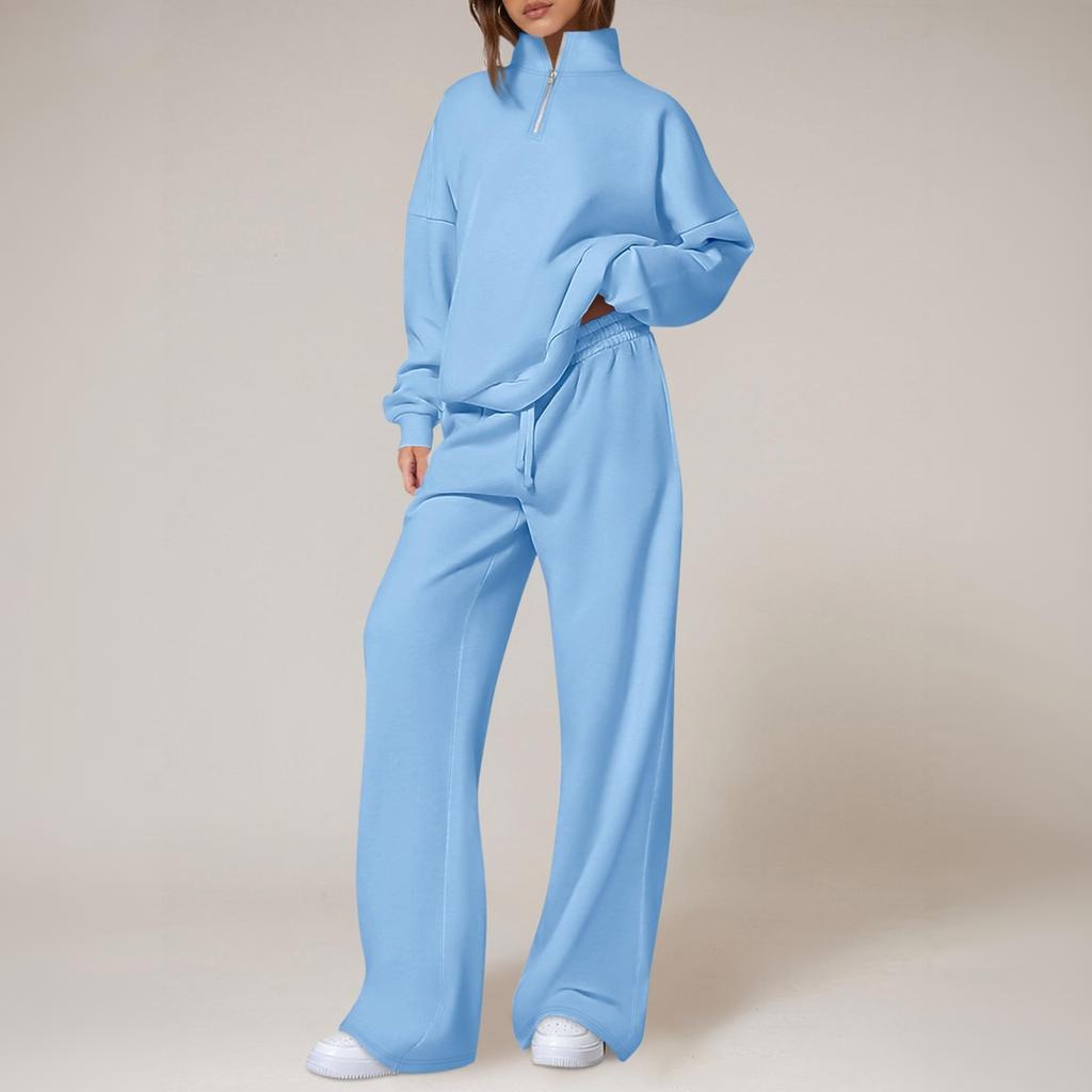 Women's Off Shoulder Long Sleeve Knit Two Piece Set Hollow Out Color Casual Outfit