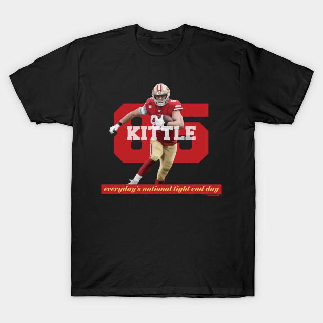 

Men Black Print T-shirt George Kittle 85 - Sf Niners - National Tight End Day No-Cut Transfer Paper Print Cotton Tshirt M чорний