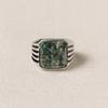 Moss Agate Signet Ring: 925 Solid Sterling Silver, Handmade Square Shaped Gemstone Ring, Men Women Ring