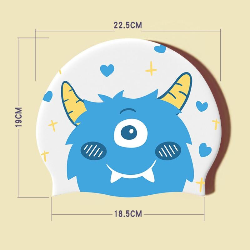 New Children's Cartoon Swimming Cap Cute Dolphin Waterproof Ear Protection Swimming Caps Kids Hot Spring Swimming Equipment
