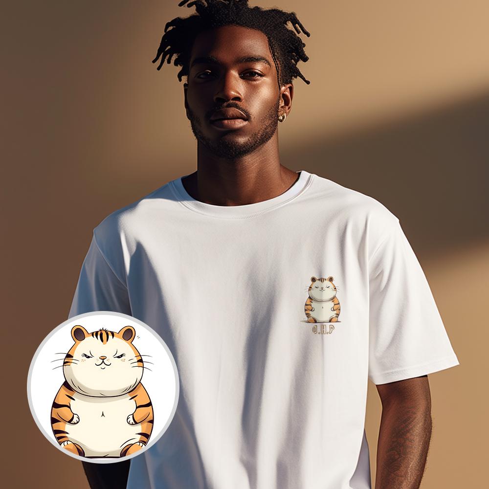 One Hundred Percent Ohp X Harmonia Fat Tiger Semi-Over Short Sleeve T-Shirt P White/Xl