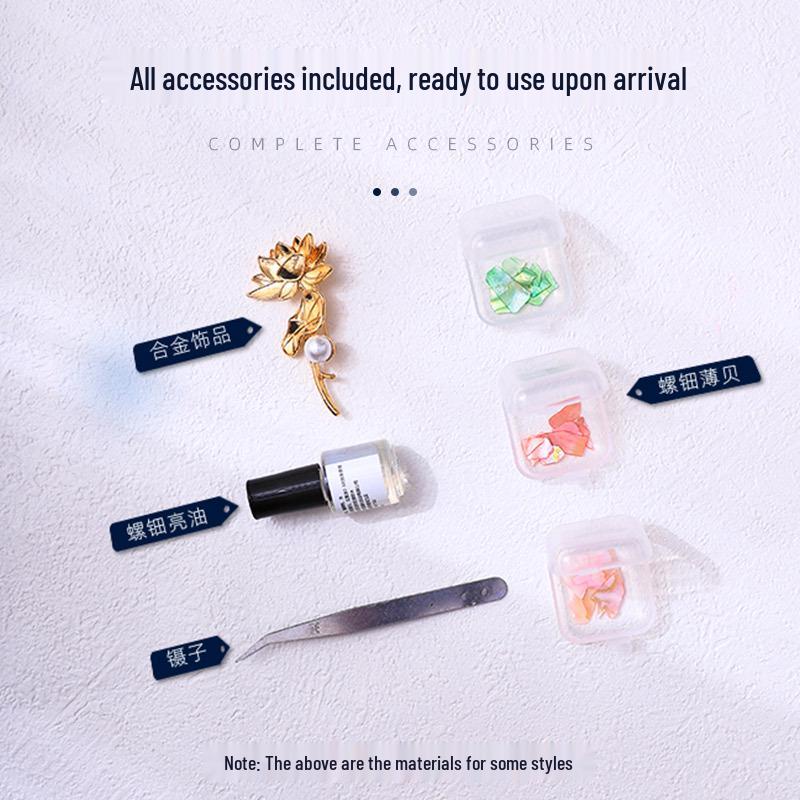 Mother-of-Pearl Hairpin Craft Kit: Brooch & Hairpin Shell Fragments - Perfect Mother’s Day Gift