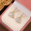 S925 Silver Needle Diamond Geometric Earrings - Trendy & Luxurious