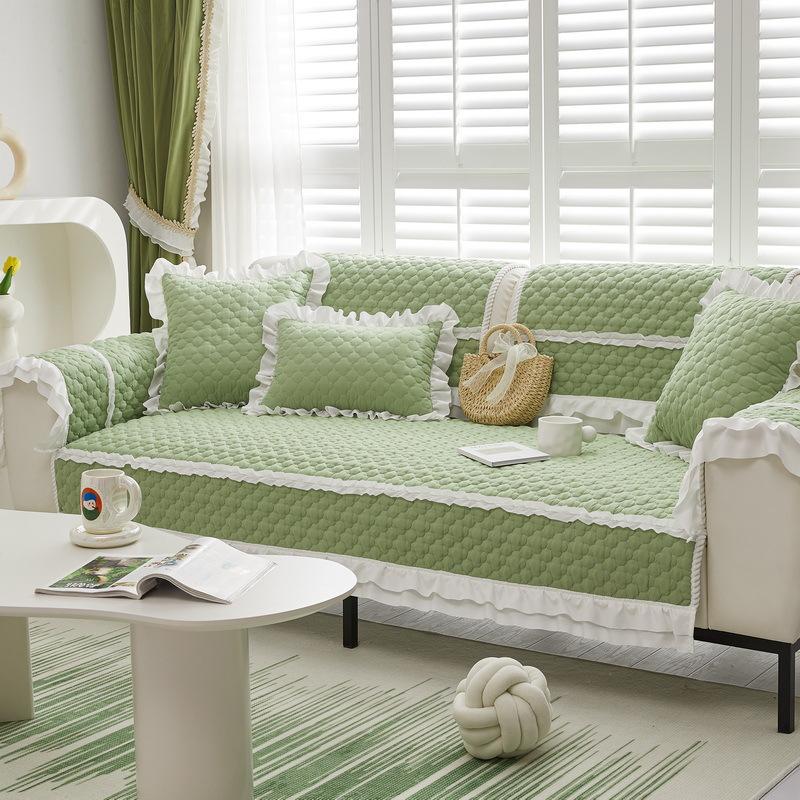 Universelles Sofakissen aus Stoff, rutschfest, verdicktes Scrub-Sofa-Handtuchkissen, modernes, schlichtes gestepptes Kissen, Rückenlehnenbezug