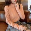 Semi-turtleneck Fungus Edge Bottoming Shirt Women's Early Spring with Candy-colored Sweater Knitted Sweater Top Tide
